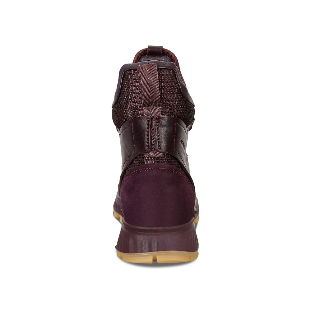 ECCO Womens Boots Burgundy - Exostrike Shinebright - IDH-189632